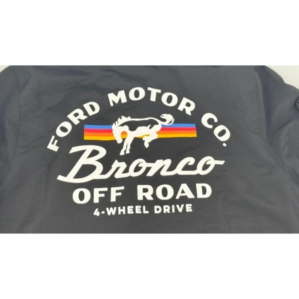 Ford Bronco Dealer Jacket Mens XL American Needle Black Off Road Graphic Wind